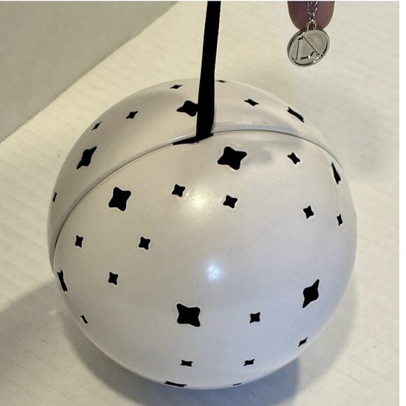 LimeLife by Alcone Holi-Ball Ornament White Star Cutout Metal Sphere Gift Box - Picture 2 of 6